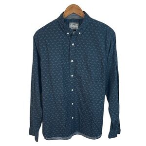 BF1311 Men’s Express Soft Wash SLIM Fit Floral Button Down Shirt XL